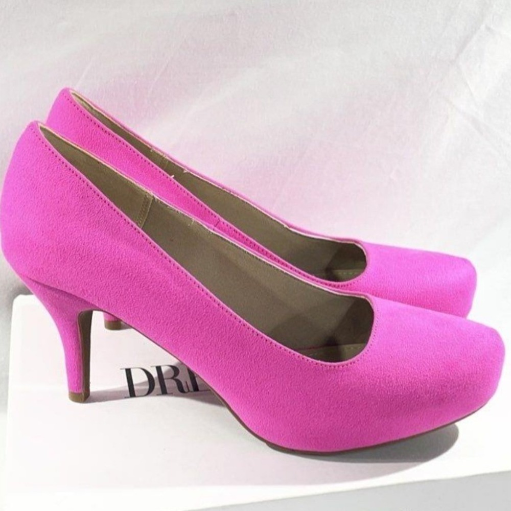 Dream Paris Womens Hot Pink Faux Suede Round Toe Kitten Heel Pumps Size 9.5